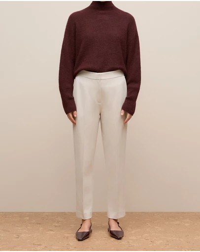 Trenery - Ponte Tailored Slim Pant in Stone