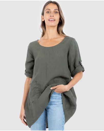 CAMIXA - Federica Linen Tunic Top