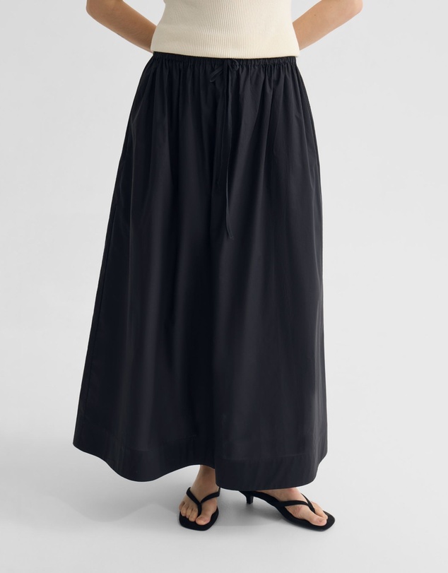 Oxford - Olive Cotton Maxi Skirt