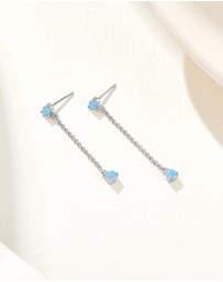 Mestige - Bello Blue Opal Earrings - Silver Plated