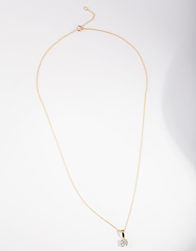 Lovisa - Gold Plated Sterling Silver 1 Carat Cubic Zirconia Necklace