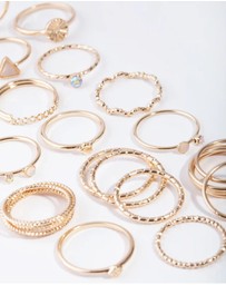 Lovisa - Gold Diamond Cut Ring 26-Pack