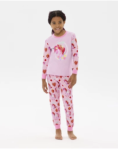 Rock Your Kid - Unicorn Hearts Long Sleeve Belle Sleep Set