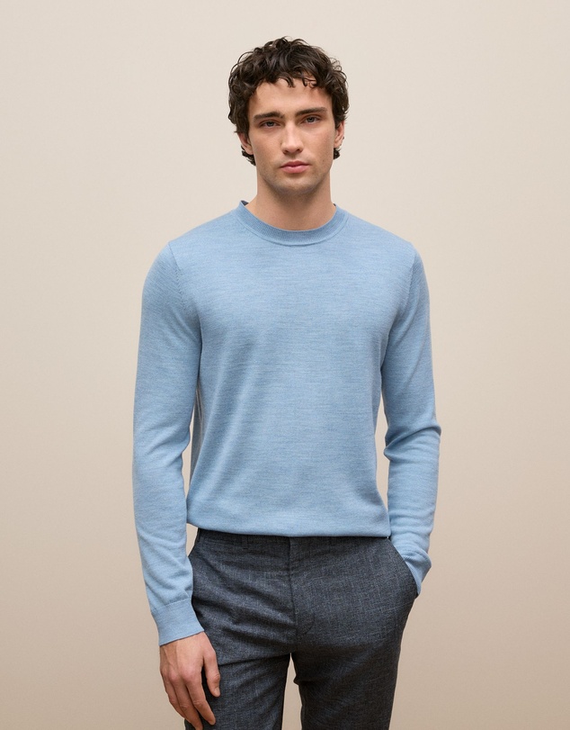 Trenery - Merino Classic Crew in Sky