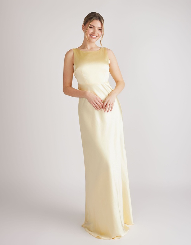 Six Stories - Cowl Back Satin Bridesmaid Dress