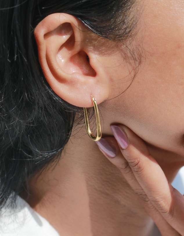 Elli Jewelry - Modern Hoop Earrings in Gold-Plated 925 Silver