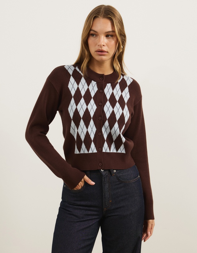 Atmos&Here - Sammi Argyle Knit Cardigan