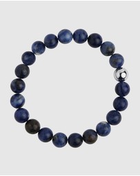 Najo - Apollo Men's 10mm Sodalite & Steel Elasticised Bracelet