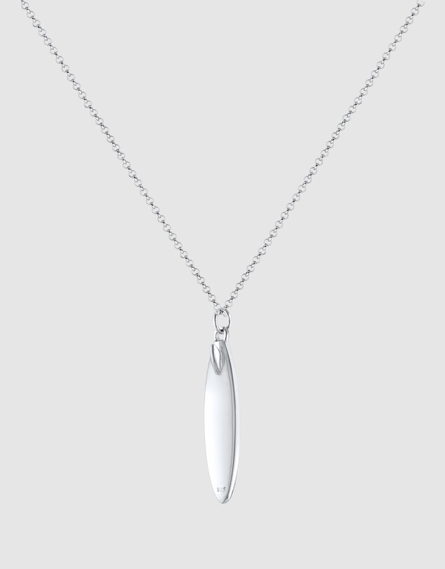 Kuzzoi - ICONIC EXCLUSIVE - Long Necklace with Surfboard Pendant in 925 Sterling Silver