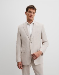 Country Road - Regular Fit Linen Cotton Puppytooth Jacket