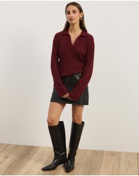Atmos&Here - Eden Rib Collar Knit