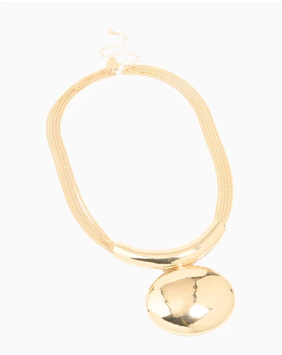 Lovisa - Gold Statement Circle Pendant Necklace