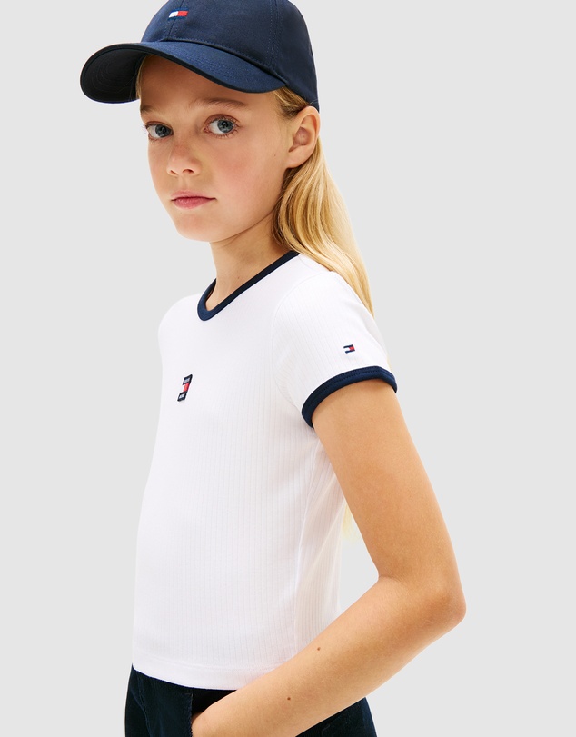 Tommy Hilfiger - Heritage Flag Ribbed Extra Slim T-Shirt - Kids