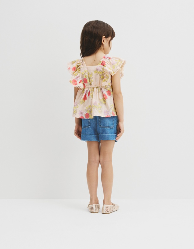 Country Road - Short Sleeve Flutter Sleeve Top