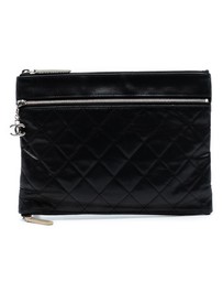 Pre-Loved by Azura Reborn - Pre-Loved Small CC Quilted Lambskin Multi Zip Clutch
