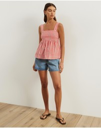 Atmos&Here - Billie Self Tie Gingham Top