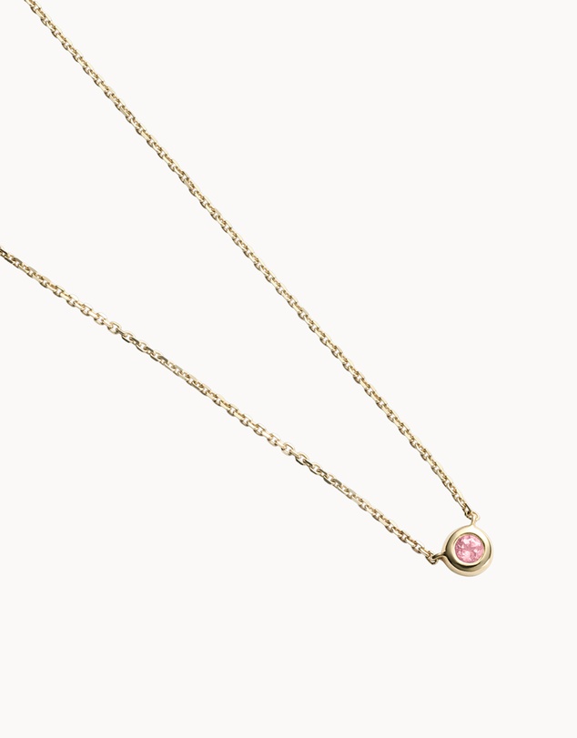 Kirstin Ash - Petite Birthstone Necklace October Pink Tourmaline