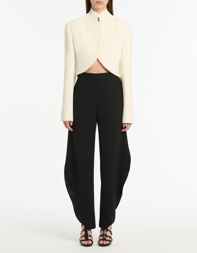 Carla Zampatti - Ivory Crepe Crop Jacket