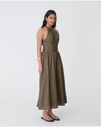 Forcast - Miami Gathered Neck Hemp Dress