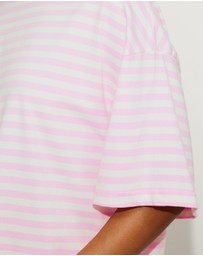 Dazie - Nostalgia Stripe Oversized Boyfriend Tee