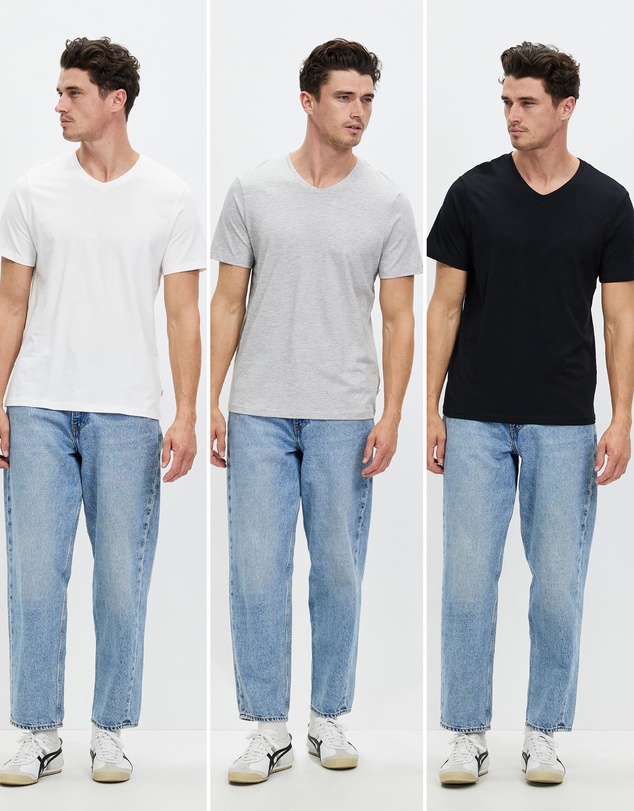 Staple Superior - 3-Pack Organic Basic V Neck Tee