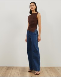 Atmos&Here - Gathered Shoulder Bamboo Top