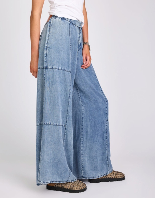 ONE TEASPOON - Marissa Tencel Palazzo Pants - Denim Blue