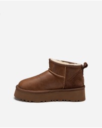Ozwear Connection Uggs - Ugg Classic Platform Ultra Mini Boot (Oiled Leather) (4.5cm)