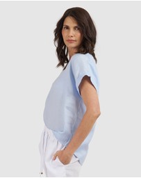 CAMIXA - Martina Linen V-Neck T-shirt