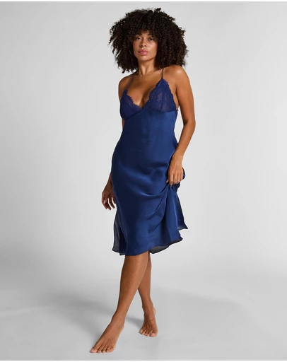 Hunkemoller - Dorothy Satin Lace Midi Slip Dress
