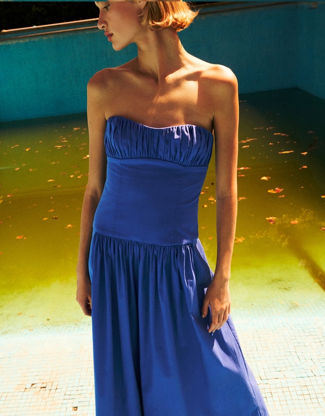M.N.G - Ruched Strapless Dress