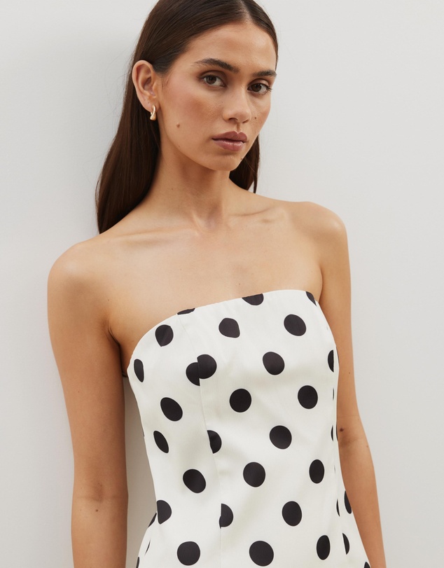 Atmos&Here - Polka Dot Strapless Mini Dress