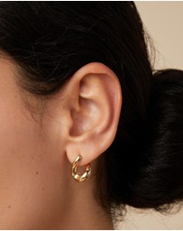 Astrid & Miyu - Molten 18ct Gold Plated Hoops