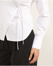 Atmos&Here - Kitt Cinched Waist Tie Wrap Shirt