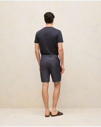 Trenery - Yarn Dyed Cotton Stripe Short in Navy