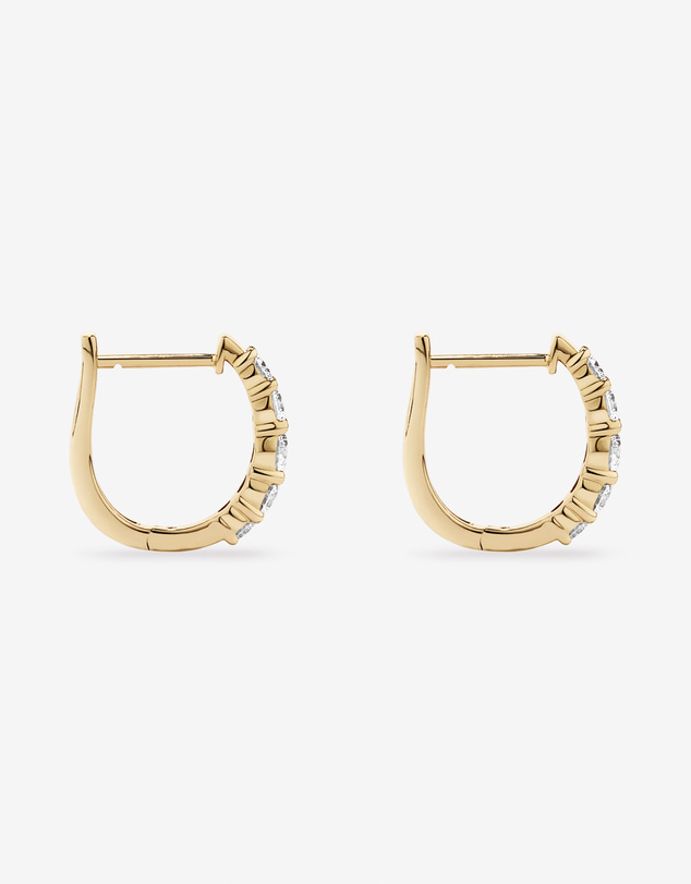 Michael Hill - 1.00 Carat TW Laboratory-Grown Diamond Hoop Huggie Earrings in 10kt Yellow Gold