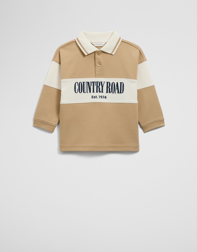 Country Road - Organically Grown Cotton Logo Rugby T-shirt