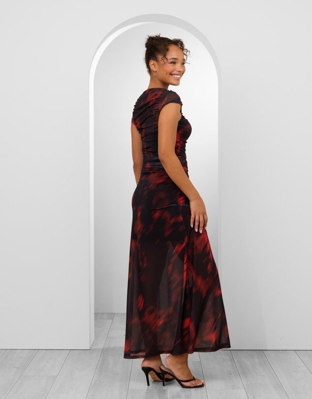 Pilgrim - Yasma Gathered Mesh Maxi Dress
