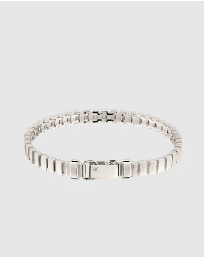 Kuzzoi - Geometric Bar Link Bracelet in 925 Silver