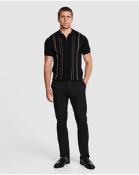 Tarocash - Luiz Stripe Zip Knit Polo