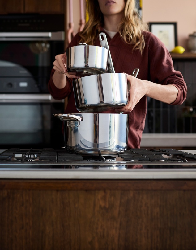 Joseph Joseph - Space Steel 3-piece Stainless-steel Cookware Set with Folding Handles