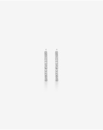 Michael Hill - Half Hoop Stud Earrings with Cubic Zirconia in Sterling Silver
