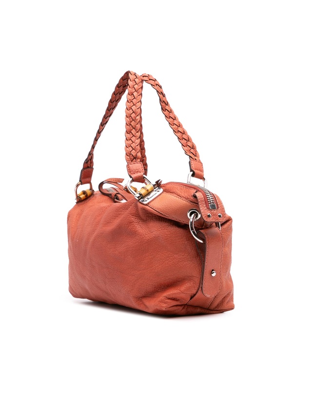 Pre-Loved by Azura Reborn - Pre-Loved gucci Leather Handbag with Braided Handle and Zip Closure