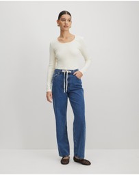 AERE - Mid Rise Drawcord Jeans