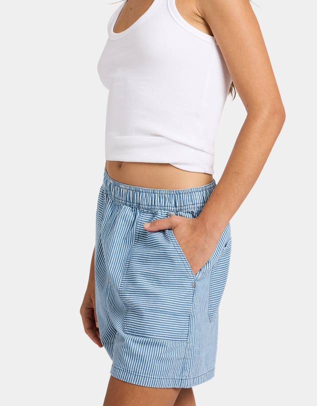 Roxy - Womens Stay Wavy Mid Denim Shorts
