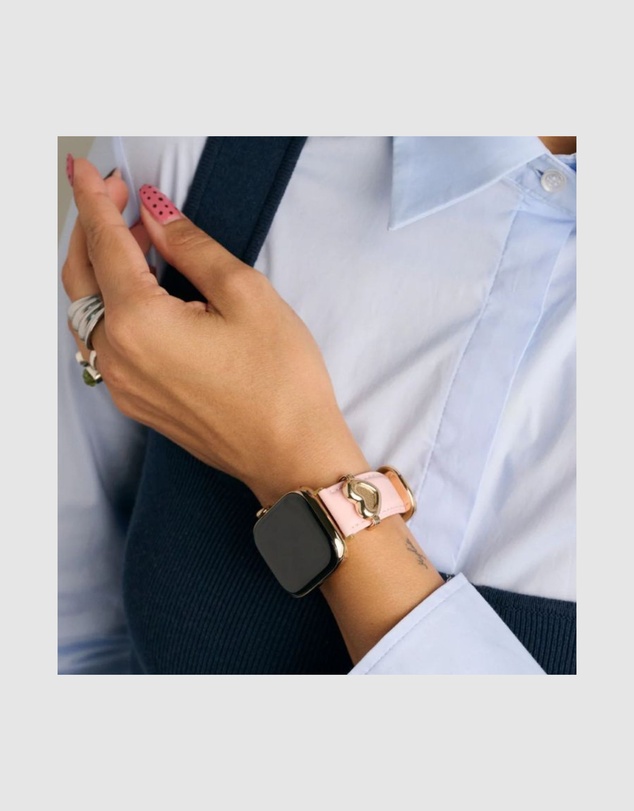 Burga - Burga Apple Watch 42/44/46/49 Leather Band - Gold Clasp Pink