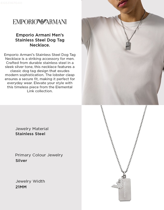Emporio Armani - Silver Tone Necklace
