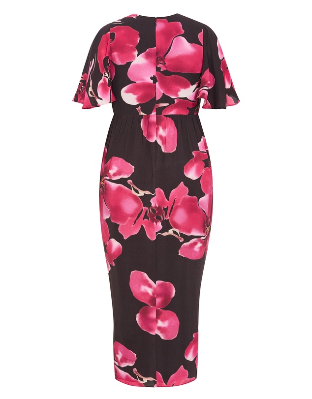 City Chic - Plus size Braelynn Fleur Print Maxi Dress - dark chocolate