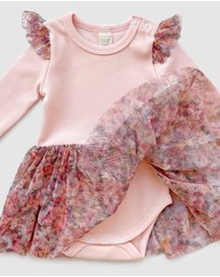 WITH LOVE FOR KIDS - Tulle Flutter Long Sleeve Tutu Onesie - Babies