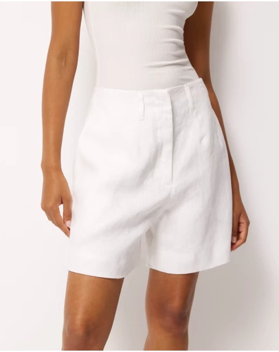 AERE - Raisa Tuck Linen Shorts
